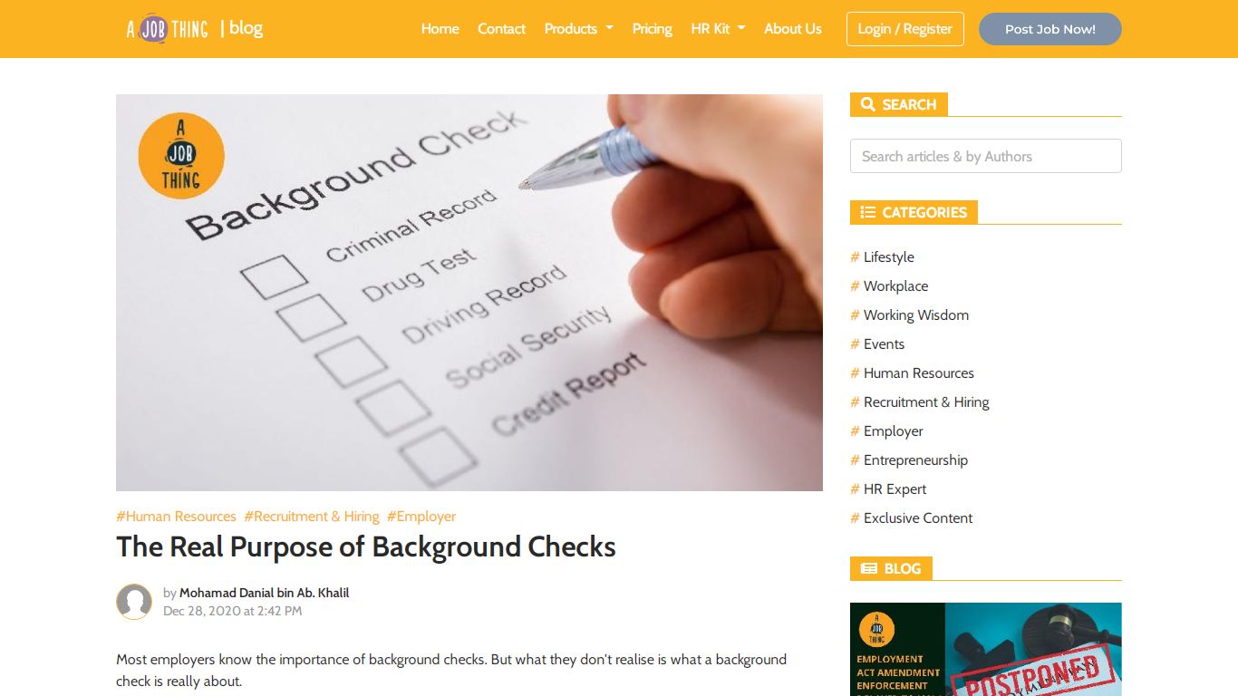 The Real Purpose of Background Checks - A Job Thing