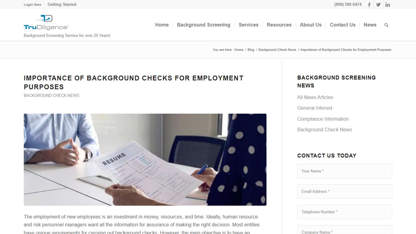 Importance of Background Checks for Employment Purposes
