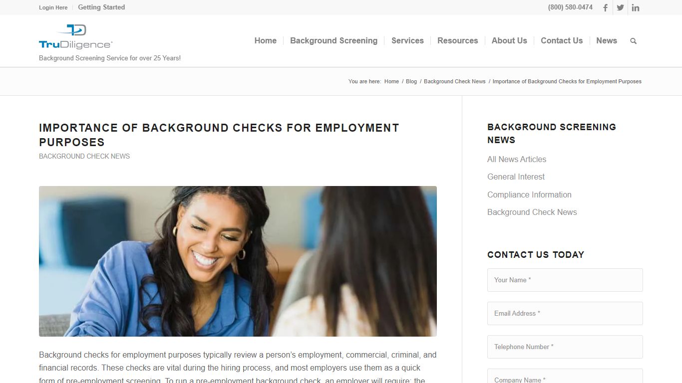 Importance of Background Checks for Employment Purposes